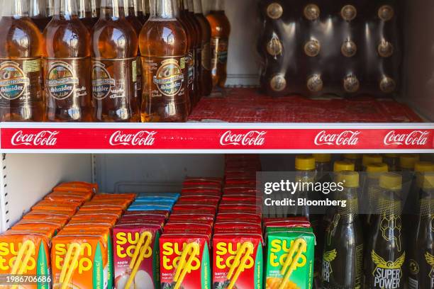 Local soda brands cooled inside a CocaCola branded refrigerator at a supermarket in Cairo, Egypt, on Tuesday, Jan. 16, 2024. Driven by a wellspring...