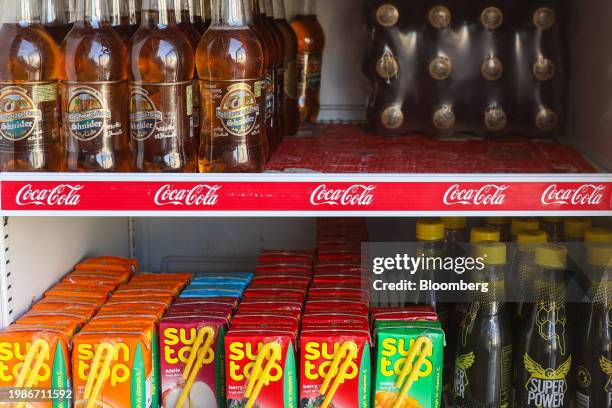 Local soda brands cooled inside a CocaCola branded refrigerator at a supermarket in Cairo, Egypt, on Tuesday, Jan. 16, 2024. Driven by a wellspring...