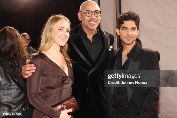 Olivia Wexler, Harvey Mason jr., CEO of The Recording Academy and Freddy Wexler attend the 66th GRAMMY Awards at Crypto.com Arena on February 04,...