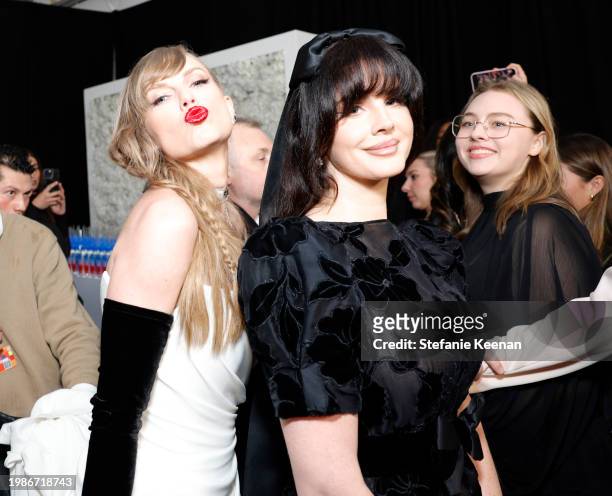 Taylor Swift and Lana Del Rey attend the 66th GRAMMY Awards with FIJI Water on February 04, 2024 in Los Angeles, California.