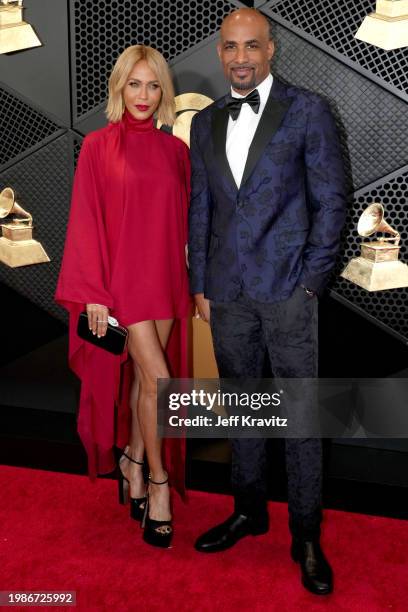 Nicole Ari Parker and Boris Kodjoe attend the 66th GRAMMY Awards at Crypto.com Arena on February 04, 2024 in Los Angeles, California.