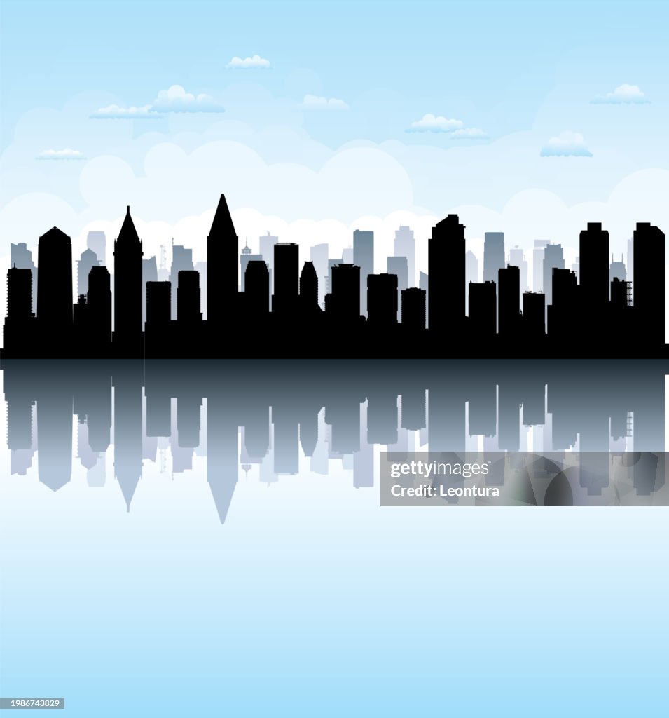 San Diego Skyline Silhouette (All Buildings Are Complete and Moveable)