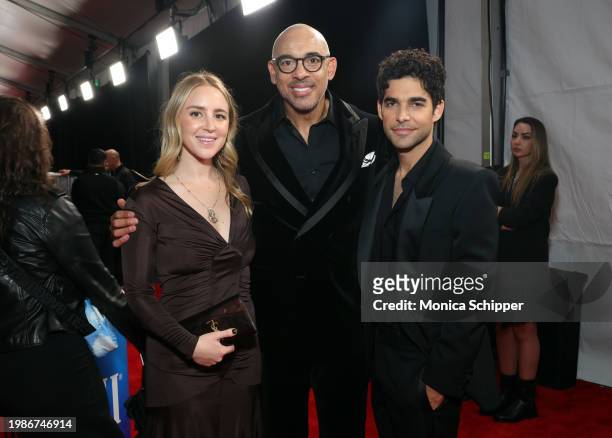 Olivia Wexler, Harvey Mason jr., CEO of The Recording Academy and Freddy Wexler attend the 66th GRAMMY Awards at Crypto.com Arena on February 04,...
