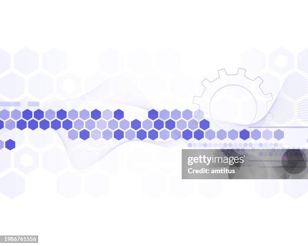 blue tech abstract - hexagon pattern stock illustrations