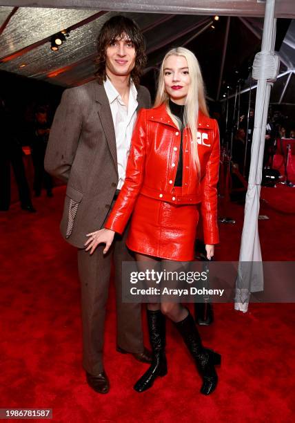 Malcolm McRae and Anya Taylor Joy attend the Jam for Janie GRAMMY Awards Viewing Party presented by Live Nation at Hollywood Palladium on February...