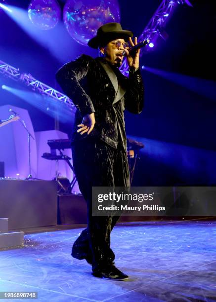 Ne-Yo performs onstage during the 66th GRAMMY Awards GRAMMY Celebration at Los Angeles Convention Center on February 04, 2024 in Los Angeles,...