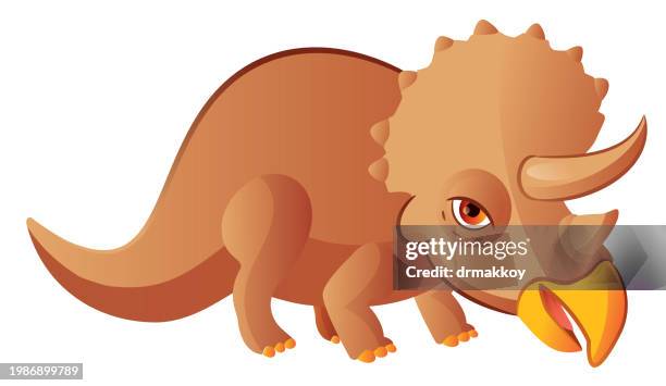 styracosaurus, dinosaur - styracosaurus stock illustrations