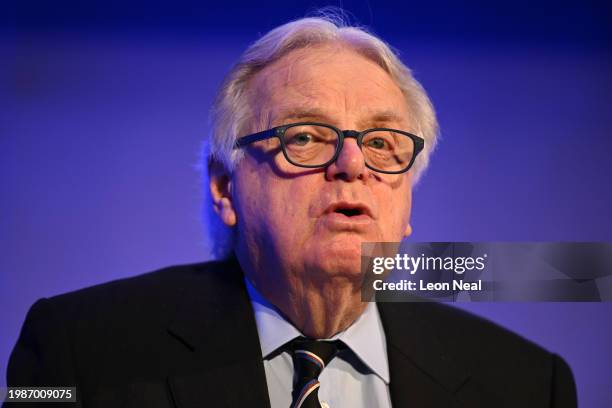 Lord Michael Grade, Chair of Ofcom speaks during LEAD 2024 at the Queen Elizabeth II Centre on February 8, 2024 in London, England. LEAD 2024, hosted...
