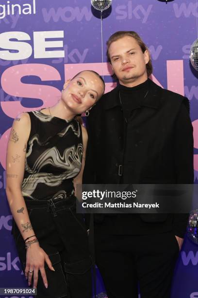 Wilson Gonzalez Ochsenknecht and his sister Cheyenne Ochsenknecht attends the Berlin premiere of season 3 of "Die Ochsenknechts" at Soho House Berlin...