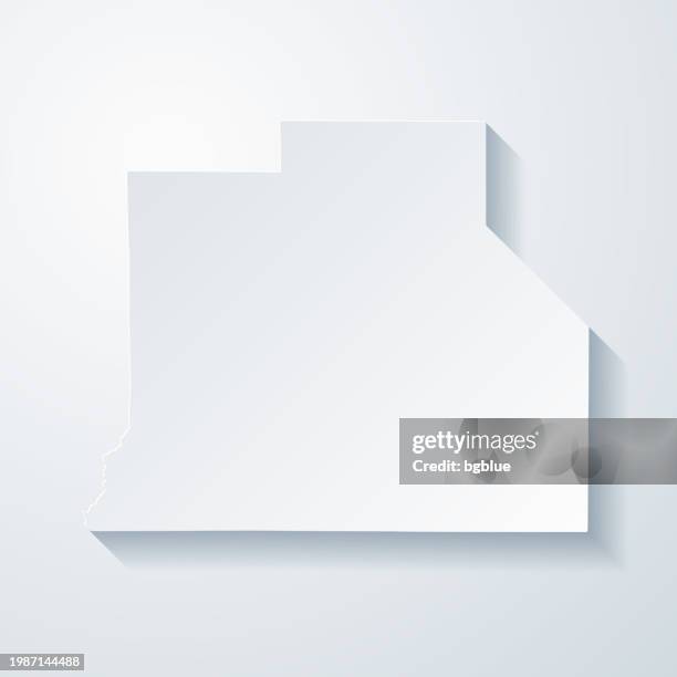 jackson parish, louisiana. map with paper cut effect on blank background - arkansas church stock illustrations