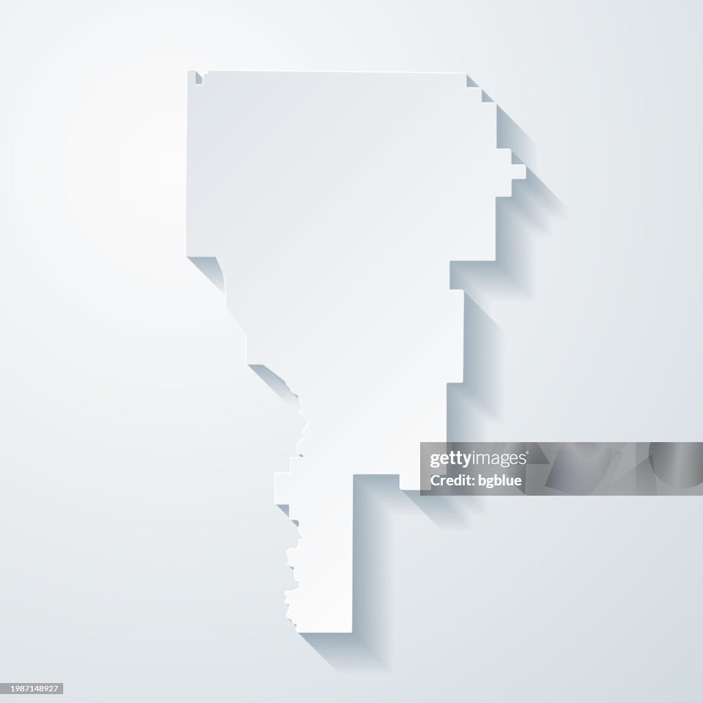 Clayton County, Georgia. Map with paper cut effect on blank background