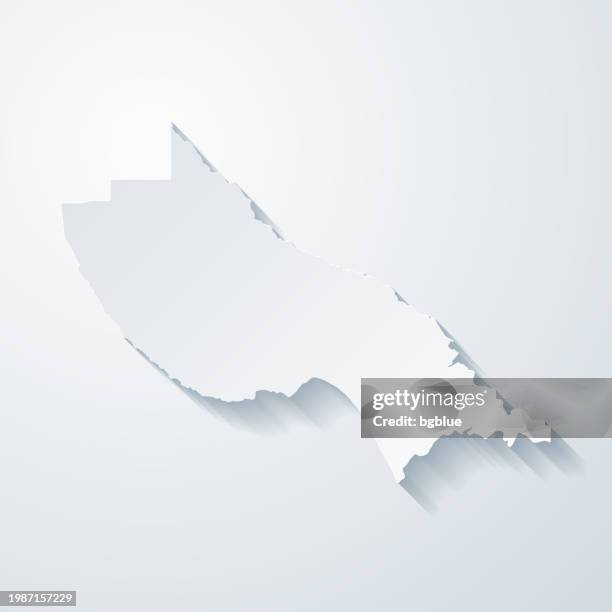 santa cruz county, california. map with paper cut effect on blank background - santa cruz california stock illustrations