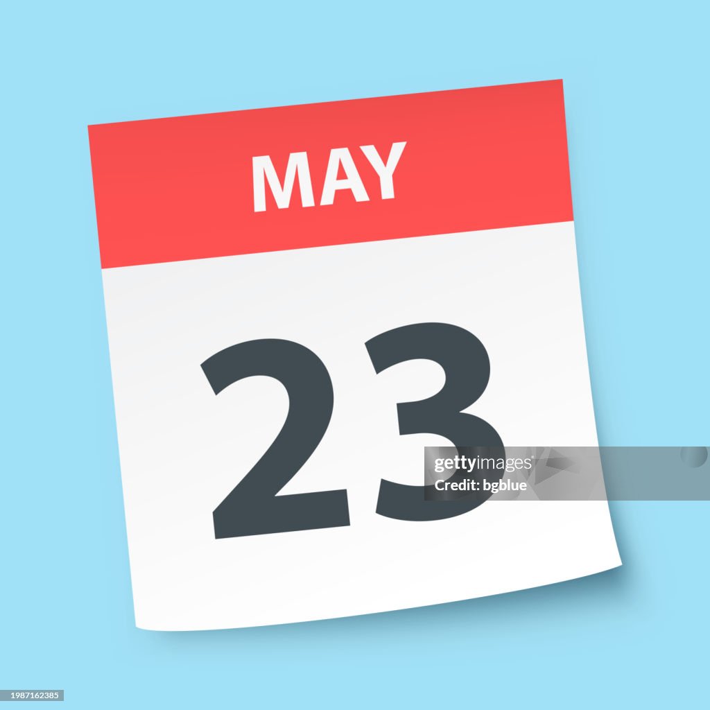 May 23 - Daily Calendar on blue background