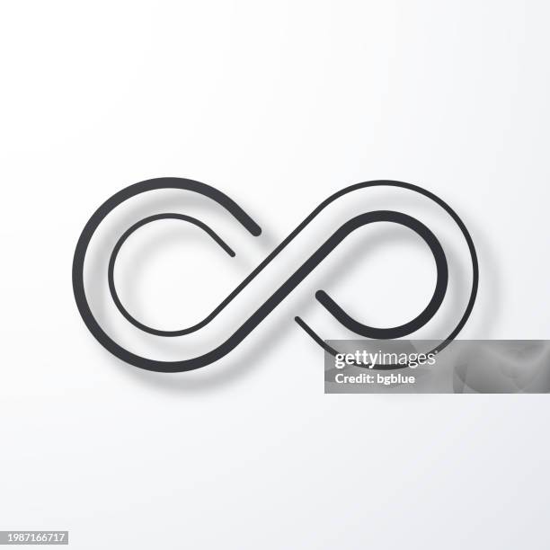 infinity. line icon with shadow on white background - infinity logo stock illustrations