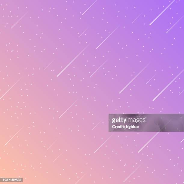 trendy starry sky with pink gradient - meteorstrom stock-grafiken, -clipart, -cartoons und -symbole