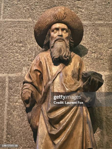 saint james statue - caminho de santiago imagens e fotografias de stock