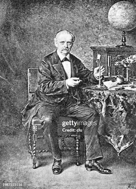 hermann von helmholtz, german physician, physiologist and physicist - portrait scientist stock illustrations