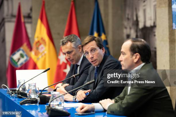 The Councilor for the Environment, Agriculture and Interior, Carlos Novillo, the Mayor of Madrid, Jose Luis Martinez-Almeida, and the Delegate for...