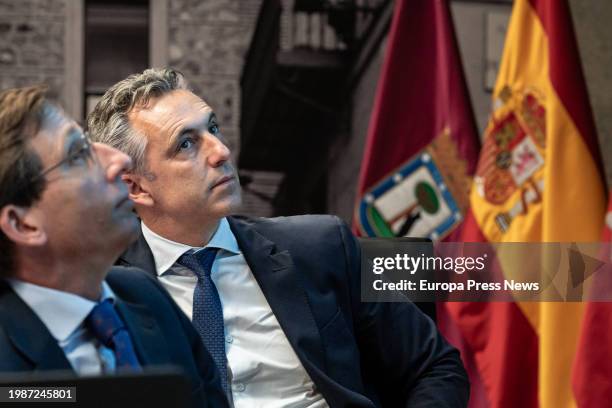 The Councilor for the Environment, Agriculture and Interior, Carlos Novillo, the Mayor of Madrid, Jose Luis Martinez-Almeida, during the inauguration...