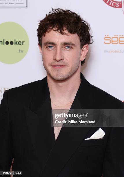 Paul Mescal attends the 44th London Critics' Circle Film Awards 2024 at The May Fair Hotel on February 04, 2024 in London, England.