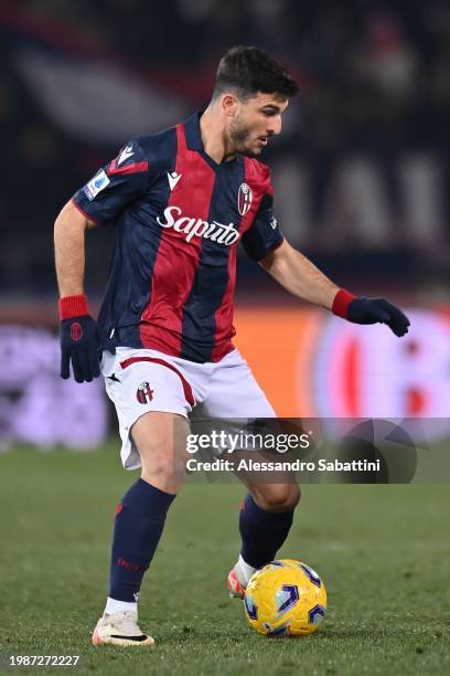 Riccardo Orsolini of Bologna FC in action during the Serie A TIM match between Bologna FC and US Sassuolo at Stadio Renato Dall'Ara on February 03,...