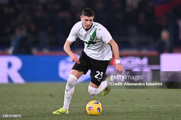 Cristian Volpato of US Sassuolo in action during the Serie A TIM match between Bologna FC and US Sassuolo at Stadio Renato Dall'Ara on February 03,...