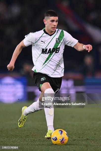 Cristian Volpato of US Sassuolo in action during the Serie A TIM match between Bologna FC and US Sassuolo at Stadio Renato Dall'Ara on February 03,...