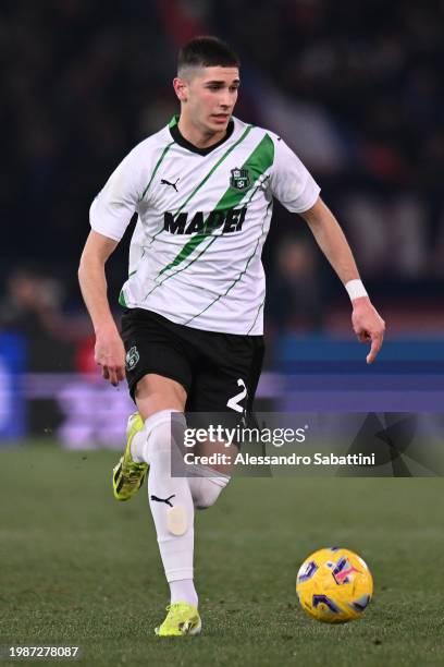 Cristian Volpato of US Sassuolo in action during the Serie A TIM match between Bologna FC and US Sassuolo at Stadio Renato Dall'Ara on February 03,...