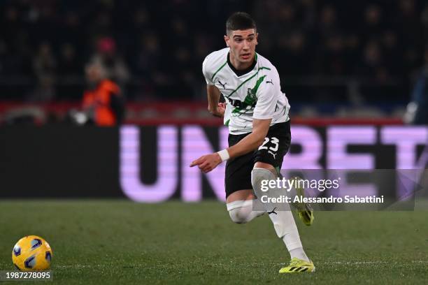 Cristian Volpato of US Sassuolo in action during the Serie A TIM match between Bologna FC and US Sassuolo at Stadio Renato Dall'Ara on February 03,...