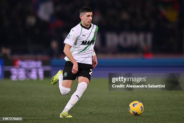 Cristian Volpato of US Sassuolo in action during the Serie A TIM match between Bologna FC and US Sassuolo at Stadio Renato Dall'Ara on February 03,...