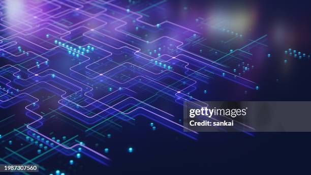 big data visualisation. abstract digital particles. cyber network background. technology backdrop. - digitaal display stockfoto's en -beelden