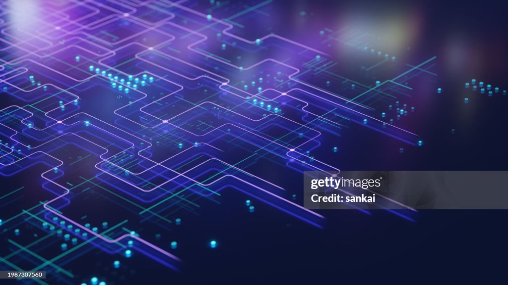 Visualização de Big Data. Partículas digitais abstratas. Fundo de rede cibernética. Cenário tecnológico.