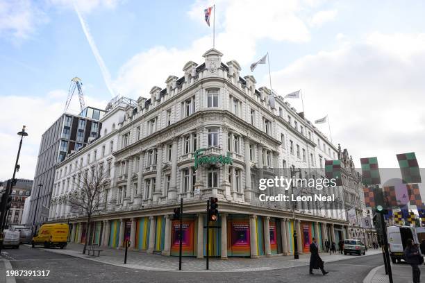 General view of the front of Fenwick's department store, the morning after it closed its doors for the final time, at Bond Street on February 05,...