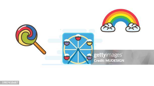 rainbow coloured yummy lollipop. - equality logo stock illustrations