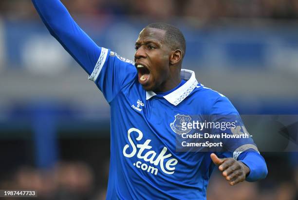 Everton's Abdoulaye Doucoure during the Premier League match between Everton FC and Aston Villa at Goodison Park on January 14, 2024 in Liverpool,...