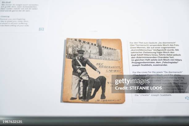 Magazine is displayed during a preview of the exhibition "Curt Bloch's Het Onderwater Cabaret" at the Jewish Museum in Berlin, Germany on February 8,...