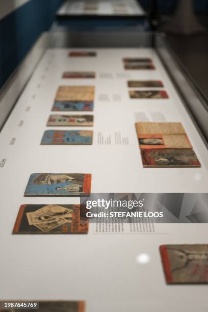 Magazines are displayed during a preview of the exhibition "My Verses Are like Dynamite" Curt Bloch's Het Onderwater Cabaret at Jewish Museum in...