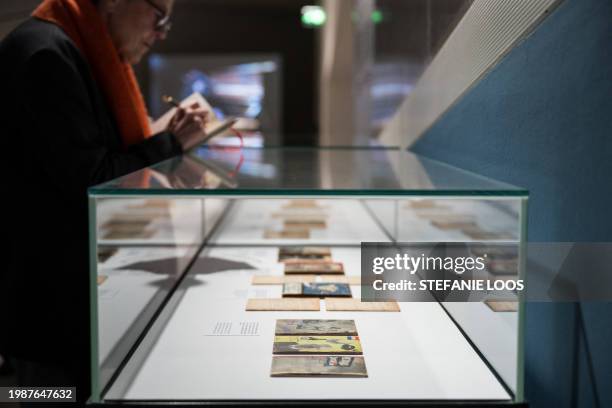 Magazines are displayed during a preview of the exhibition "My Verses Are like Dynamite" Curt Bloch's Het Onderwater Cabaret at the Jewish Museum in...