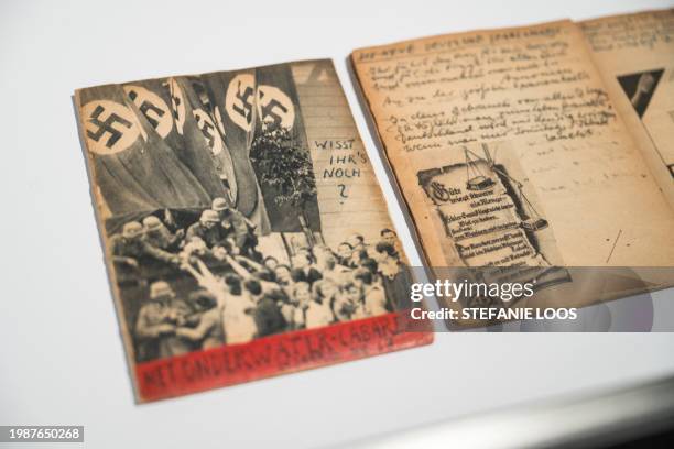 Magazine is displayed during a preview of the exhibition "My Verses Are like Dynamite" Curt Bloch's Het Onderwater Cabaret at the Jewish Museum in...