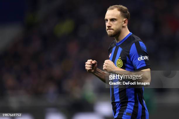 Carlos Augusto of FC Internazionale gestures during the Serie A TIM match between FC Internazionale and Juventus - Serie A TIM at Stadio Giuseppe...