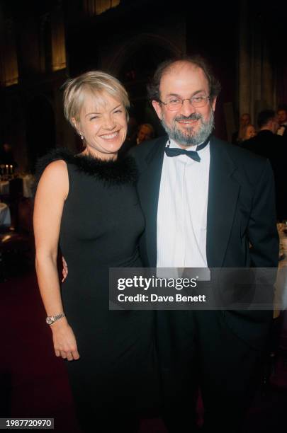 Irish journalist and presenter Mariella Frostrup and Indian-born British-American novelist Salman Rushdie attend the Booker Prize awards ceremony,...