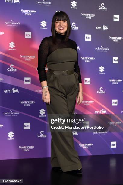 Italian entrepreneur Cristina Fogazzi, known as Veralab Estetista Cinica, in the Press Room of the 74 Sanremo Music Festival. Sanremo , February 5th,...