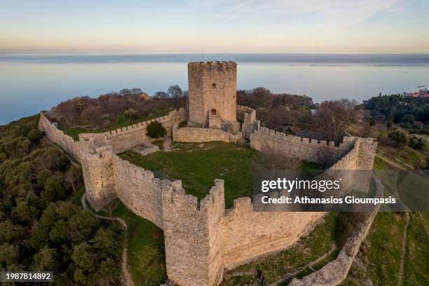 The castle of Platamon on February 04, 2024 in Olympus National Park, Greece. .