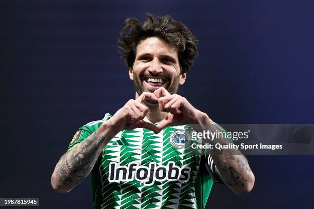 Carles Planas of Los Troncos FC celebrates a goal during the round 3 of the Kings League Infojobs match between Los Troncos FC and Pio FC at CUPRA...