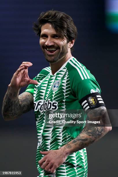 Carles Planas of Los Troncos FC celebrates a goal during the round 3 of the Kings League Infojobs match between Los Troncos FC and Pio FC at CUPRA...