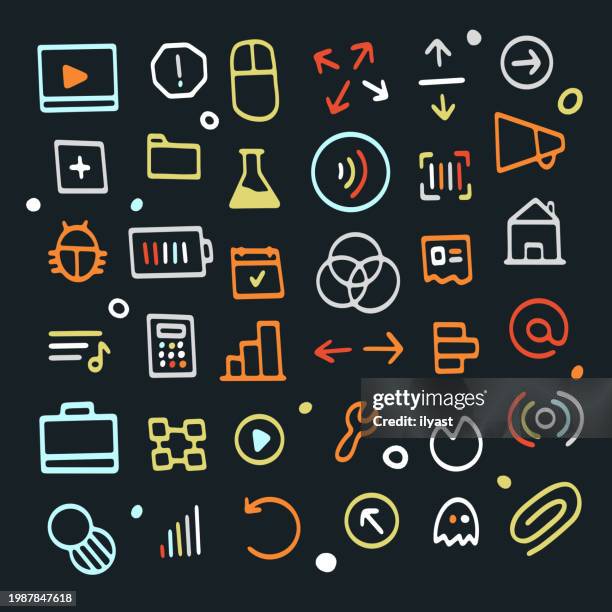 flex icons pattern for research - body line stock illustrations