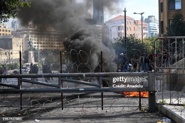 Police intervene in protesters as retired soldiers stage a demonstration due to low wages and poor living conditions during the Council of Ministers...