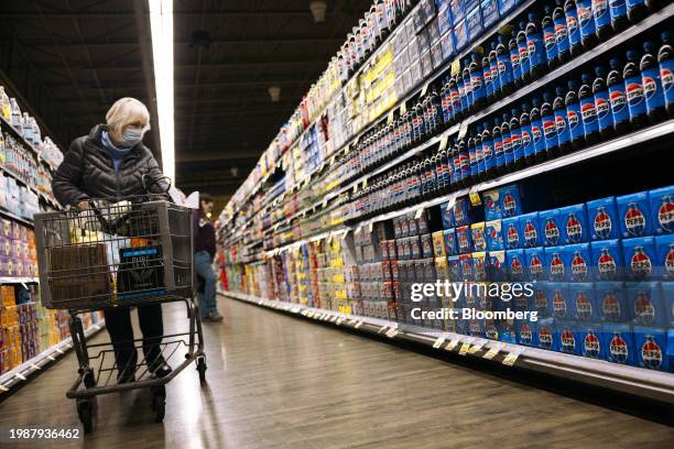 Pepsi products in the beverage aisle in a supermarket in Latham, New York, US, on Friday, Feb. 2, 2024. PepsiCo Inc. Is scheduled to release earnings...