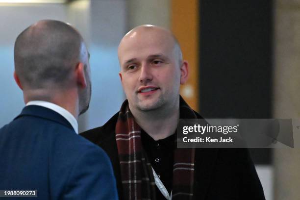 Westminster leader Stephen Flynn MP pictured in the lobby on a visit to the Scottish Parliament, on February 8, 2024 in Edinburgh, Scotland.