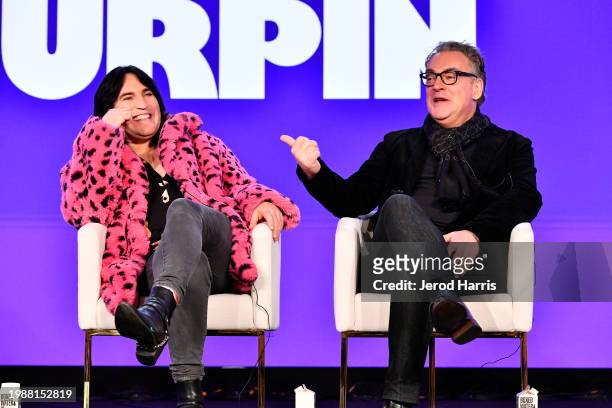 Noel Fielding and Kenton Allen attend the Apple TV+ presentation of "The Completely Made-Up Adventures of Dick Turpin" during the 2024 TCA Winter...